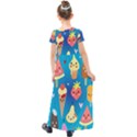 Cute food characters clipart           Kids  Short Sleeve Maxi Dress View2