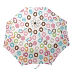 Donut Pattern With Funny Candies Folding Umbrellas by genx