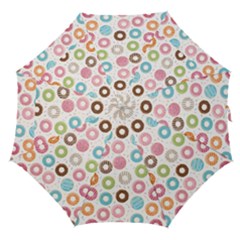 Donut Pattern With Funny Candies Straight Umbrellas by genx