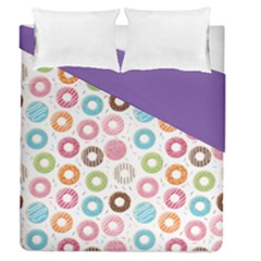 Donut Pattern With Funny Candies Duvet Cover Double Side (queen Size) by genx