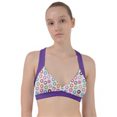 Donut Pattern With Funny Candies Sweetheart Sports Bra