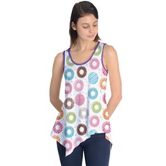 Donut Pattern With Funny Candies Sleeveless Tunic by genx