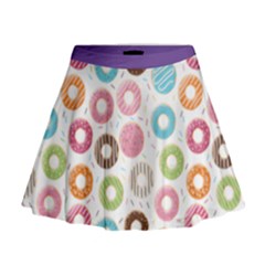 Donut Pattern With Funny Candies Mini Flare Skirt by genx