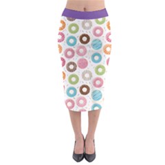 Donut Pattern With Funny Candies Midi Pencil Skirt by genx