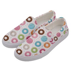 Donut Pattern With Funny Candies Men s Canvas Slip Ons by genx