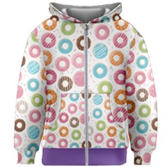 Donut Pattern With Funny Candies Kids  Zipper Hoodie Without Drawstring by genx