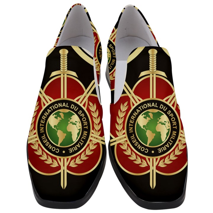 Iranian CISM Emblem Slip On Heel Loafers