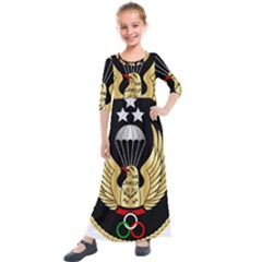 Iranian Army Freefall Parachutist 1st Class Badge Kids  Quarter Sleeve Maxi Dress by abbeyz71