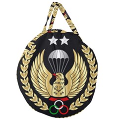 Iranian Army Parachutist Freefall Master 2nd Class Badge Giant Round Zipper Tote by abbeyz71