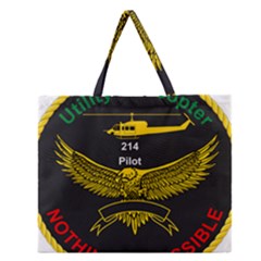 Iranian Army Aviation Bell 214 Helicopter Pilot Chest Badge Zipper Large Tote Bag by abbeyz71