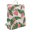 Tropical Watermelon Leaves Pink and green jungle leaves retro Hawaiian style Flap Top Backpack View2
