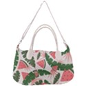 Tropical Watermelon Leaves Pink and green jungle leaves retro Hawaiian style Removal Strap Handbag View1