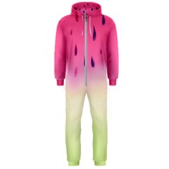 Watermelon Pastel Gradient Pink Watermelon Pastel Gradient Hooded Jumpsuit (men)  by genx