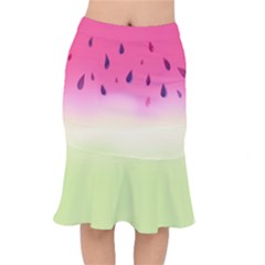 Watermelon Pastel Gradient Pink Watermelon Pastel Gradient Mermaid Skirt by genx