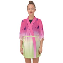 Watermelon Pastel Gradient Pink Watermelon Pastel Gradient Half Sleeve Chiffon Kimono by genx