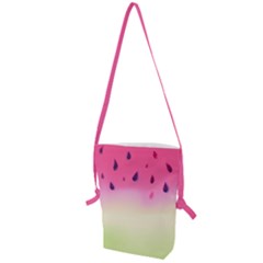 Watermelon Pastel Gradient Pink Watermelon Pastel Gradient Folding Shoulder Bag by genx