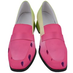 Watermelon Pastel Gradient Pink Watermelon Pastel Gradient Women s Chunky Heel Loafers by genx