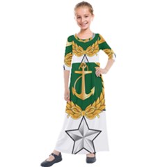 Iranian Navy Amphibious Warfare Badge Kids  Quarter Sleeve Maxi Dress by abbeyz71