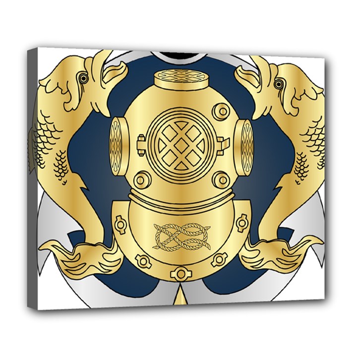 Iranian Navy Special Diver Third Class Badge Deluxe Canvas 24  x 20  (Stretched)