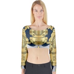 Iranian Navy Special Diver Third Class Badge Long Sleeve Crop Top by abbeyz71