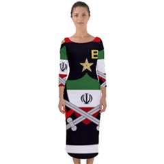 Iranian Army Bodyguard Badge Quarter Sleeve Midi Bodycon Dress by abbeyz71