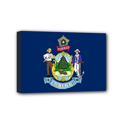 Flag Of Maine Mini Canvas 6  X 4  (stretched) by abbeyz71