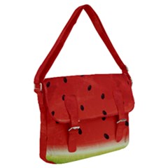 Juicy Paint Texture Watermelon Red And Green Watercolor Buckle Messenger Bag by genx