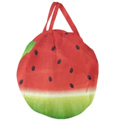 Juicy Paint Texture Watermelon Red And Green Watercolor Giant Round Zipper Tote by genx
