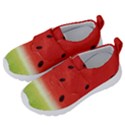 Juicy Paint texture Watermelon red and green watercolor Kids  Velcro No Lace Shoes View2