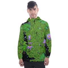 Lily Pond Men s Front Pocket Pullover Windbreaker by okhismakingart