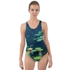 Lily Pond Ii Cut-out Back One Piece Swimsuit by okhismakingart
