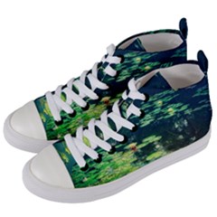 Lily Pond Ii Women s Mid-top Canvas Sneakers by okhismakingart