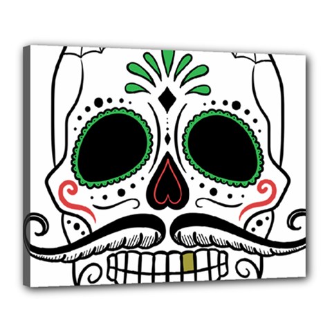 Day Of The Dead Skull Sugar Skull Canvas 20  X 16  (stretched)