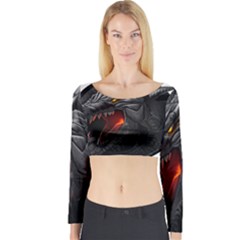 Dragon City Long Sleeve Crop Top by Sudhe