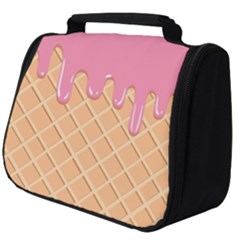 Ice Cream Pink Melting Background With Beige Cone Full Print Travel Pouch (big) by genx