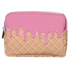 Ice Cream Pink Melting Background With Beige Cone Make Up Pouch (medium) by genx