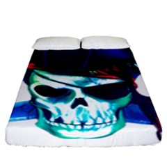 Skull Pirates Symbol Skeleton Fitted Sheet (king Size) by Sudhe