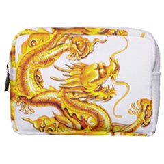 Chinese Dragon Golden Make Up Pouch (medium) by Sudhe