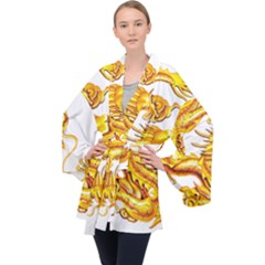 Chinese Dragon Golden Velvet Kimono Robe