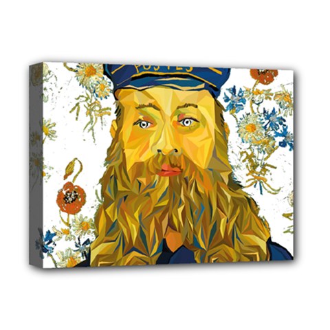 Vincent Van Gogh Cartoon Beard Illustration Bearde Deluxe Canvas 16  X 12  (stretched)  by Sudhe