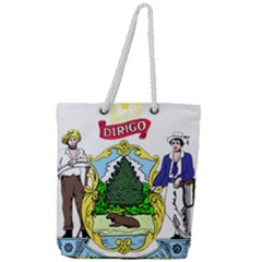 Coat Of Arms Of Maine Full Print Rope Handle Tote (large) by abbeyz71