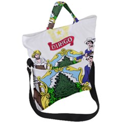 Coat Of Arms Of Maine Fold Over Handle Tote Bag by abbeyz71