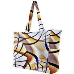 Pattern Fractal Gold Pointed Simple Shoulder Bag by Pakrebo