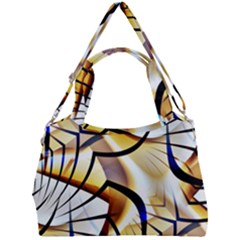 Pattern Fractal Gold Pointed Double Compartment Shoulder Bag by Pakrebo