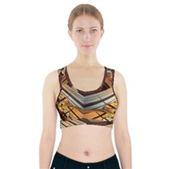 Stadium Fractal The Future Sports Bra With Pocket by Pakrebo