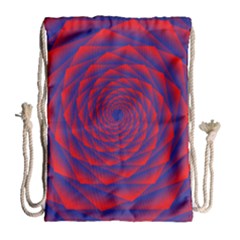 Fractal Rose Blue Red Drawstring Bag (large) by Pakrebo