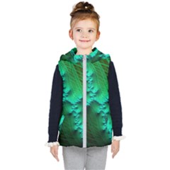 Fractal Maths Design Backdrop Kids  Hooded Puffer Vest by Pakrebo