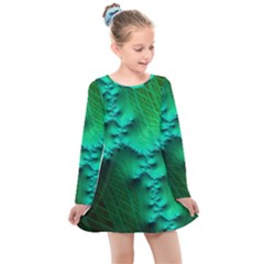 Fractal Maths Design Backdrop Kids  Long Sleeve Dress by Pakrebo