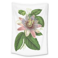 Passion Flower - Vintage Large Tapestry by WensdaiAmbrose
