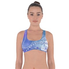 Wonderful Floral Design With Pearls Got No Strings Sports Bra by FantasyWorld7